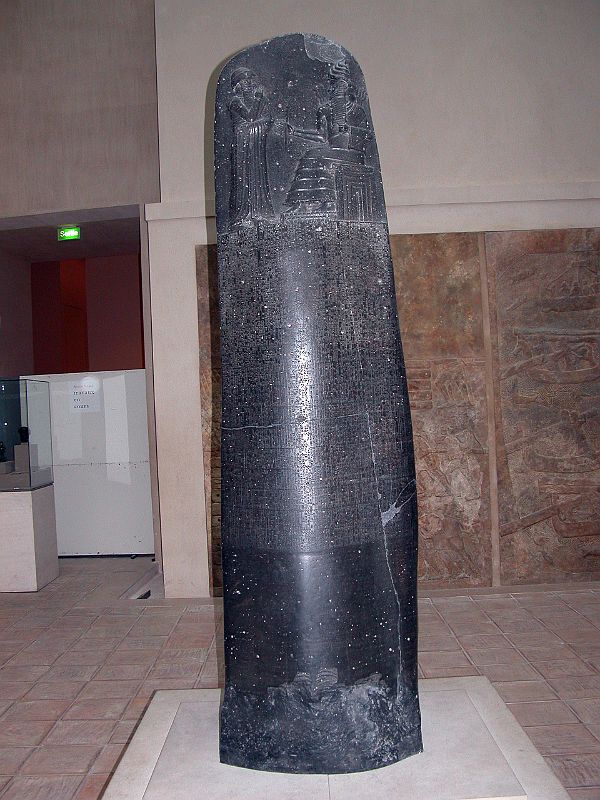 Paris Louvre Antiquities Babylonia 1772 BC The Code of Hammurabi is a well-preserved Babylonian law code 